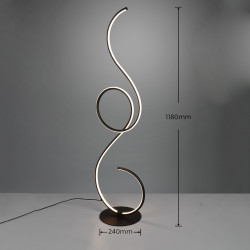 Lampadaire serpent noir CCT/DIM 2700lm