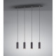 Suspension 4 tubes métal noir sur barre 
