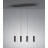 Suspension 4 tubes métal noir sur barre 