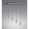 Suspension 4 tubes en acier brossé sur barre 