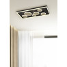 Plafonnier rectangle + rond marron et doré 3800 lmCCT/dim interrupteur 