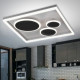 Plafonnier carré + rond gris et noir 3800 lmCCT/dim interrupteur 