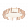 Plafonnier contour lamelles de bois cl 4.400lm GM CCT/DIM avec télécommande