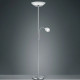 Lampadaire nickel mat métal et verre avec liseuse 
