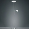 Lampadaire nickel mat métal et verre avec liseuse 