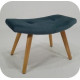Repose pied velours bleu p.bois 