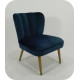 Fauteuil velours bleu p.doré