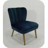 Fauteuil velours bleu p.doré
