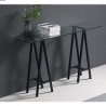 Console métal noir mat/verre trempé 120*40cm