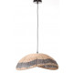 Suspension rotin clair et gris 