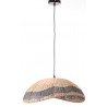 Suspension rotin clair et gris 