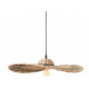 Suspension rotin clair et vert 