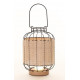 Lampe lanterne met/ rotin 