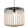 Suspension cage rotin nat/noir