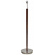 Lampadaire tige bois café nickel sat