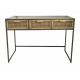 Console 3 tiroirs rotin marron 