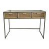 Console 3 tiroirs rotin marron 