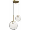 Suspension double melon verre/laiton