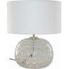 Lampe boule en verre transparent abat-jour blanc 