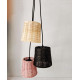 Suspension 3L rotin/rose/noir D16