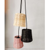 Suspension 3L rotin/rose/noir D16