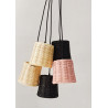 Suspension 5L rotin/rose/noir 