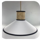 Suspension abat-jour blanc/ cannage 