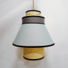 Suspension gris/bleu/cannage 