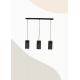 Suspension 3L métal noir et bois D21