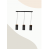 Suspension 3L métal noir et bois D21
