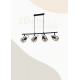 Suspension 4L spot métal noir et bois