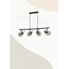 Suspension 4L spot métal noir et bois