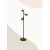 Lampadaire 3L métal noir et bois H140