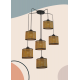 Suspension 6L met noir rotin naturel 