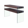 Console en verre avec plateau bois double 