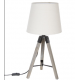 Lampe trépieds bois abat-jour blanc