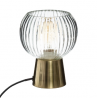 Lampe verre strie doré