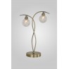 Lampe à poser 2 lumières laiton v.fibre