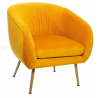 Fauteuil velours jaune côtelé p.or