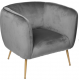 Fauteuil velours gris p.or 