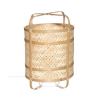 Lampe lanterne bambou tressé H42
