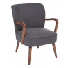 Fauteuil gris et bois