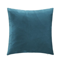 Coussin velours bulle bleu