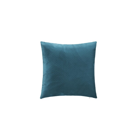 Coussin velours bulle bleu