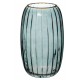 Vase verre bleu transparent h25