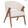 Fauteuil bouclette blanc et bois 