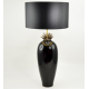 Lampe céramique noir et doré abat-jour noir