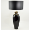 Lampe céramique noir et doré abat-jour noir