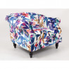 Fauteuil blanc feuillage coloré 