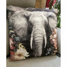 Coussin éléphant feuillage 
